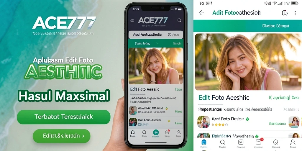Antarmuka aplikasi ACE777 yang menarik untuk Edit Foto Aesthetic.