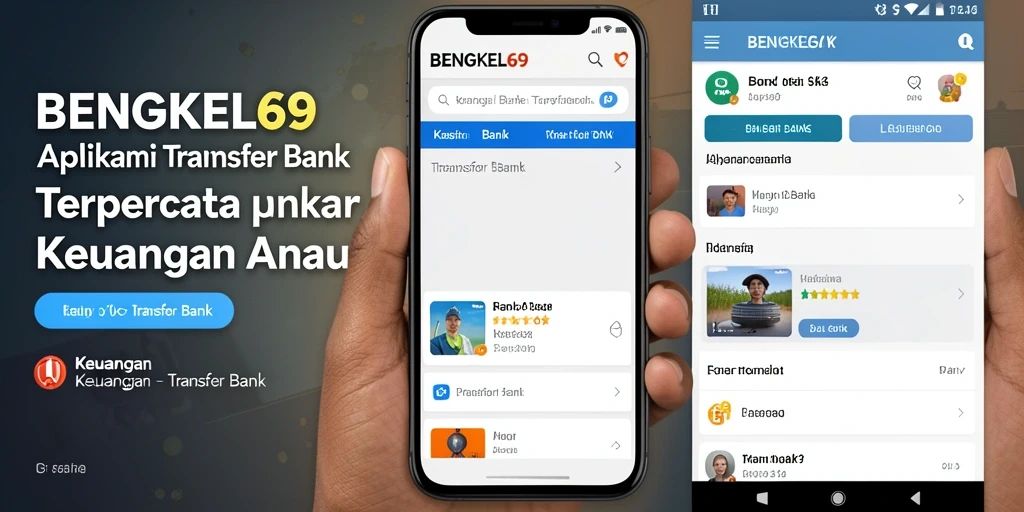 Antarmuka BENGKEL69 yang sederhana dan fungsional untuk Transfer Bank.