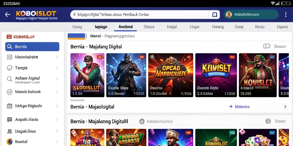 Tampilan antarmuka modern KOBOISLOT untuk pengalaman Majalah Digital unggul.