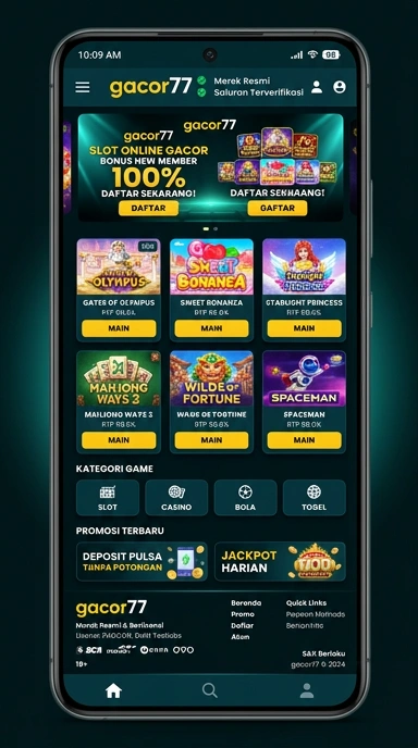 Tampilan kanal resmi gacor77