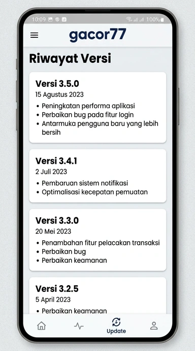 Tampilan riwayat versi gacor77